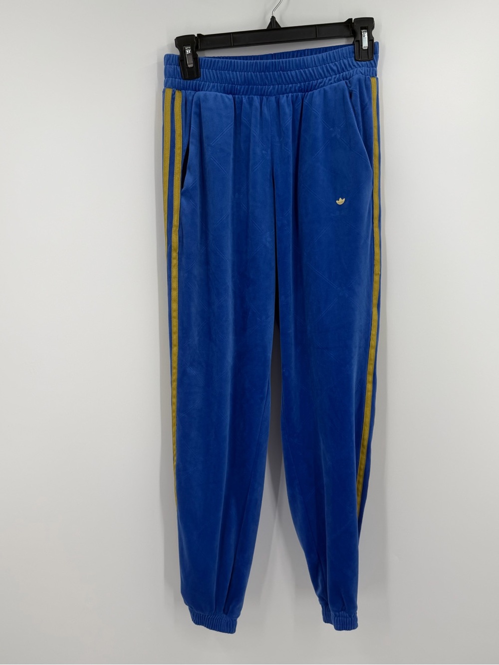 Adidas Originals Blue Velour Track Pants - Size XS